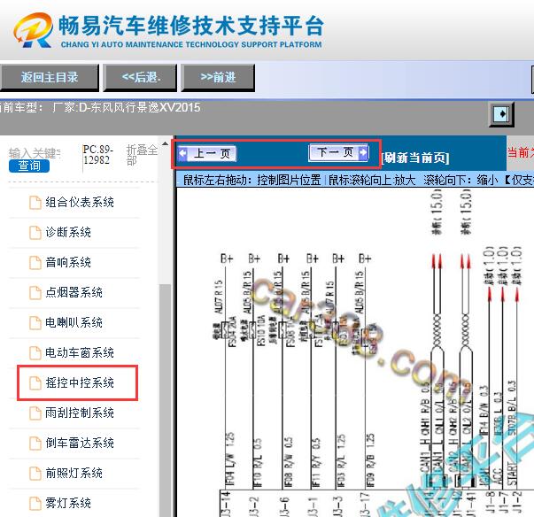 2015年东风风行景逸XV门锁电路图