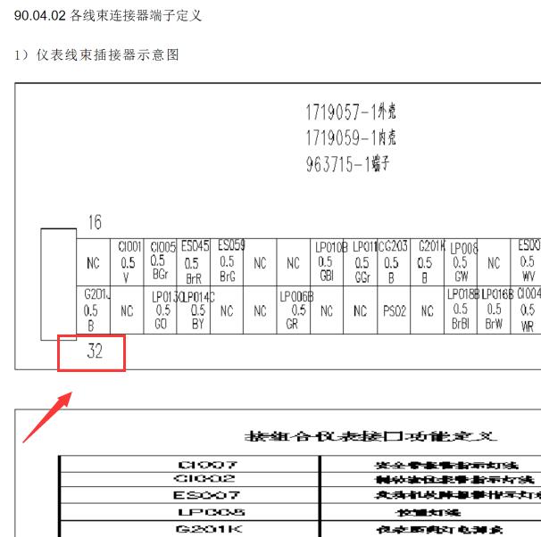2013年北汽威旺205仪表针脚