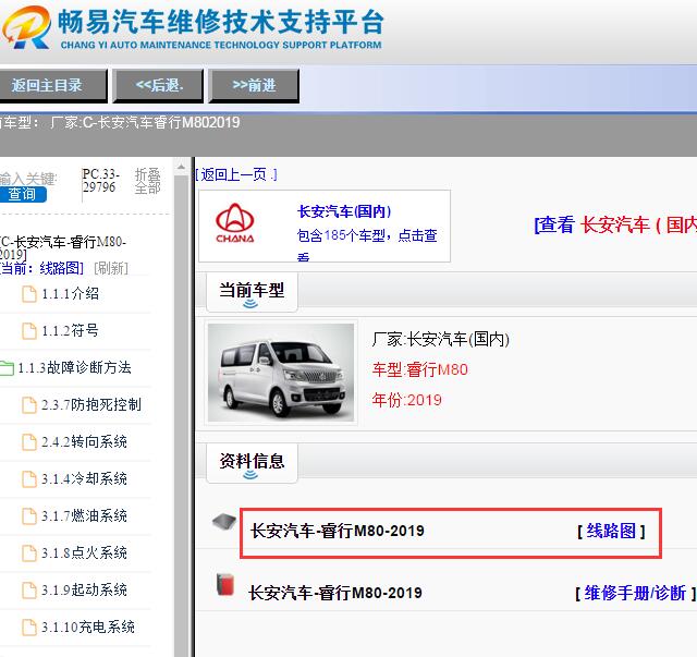 2019年长安汽车-睿行M80电路图