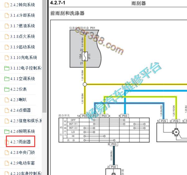 2019-2021年年长安汽车-睿行M60雨刮电路图