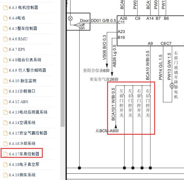 2019-2020年长安汽车-睿行ES30中控门锁电路图