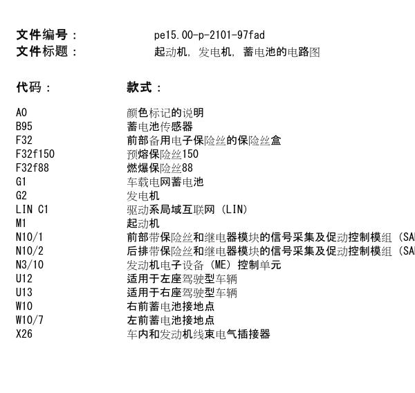 2013年奔驰GLK300起动机和保险丝电路图