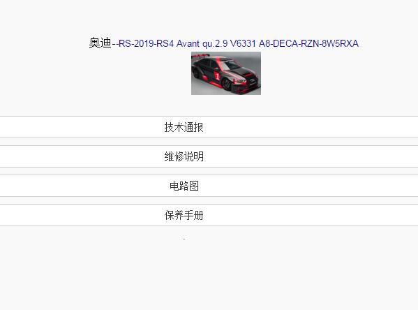 2019年奥迪RS4维修手册和电路图