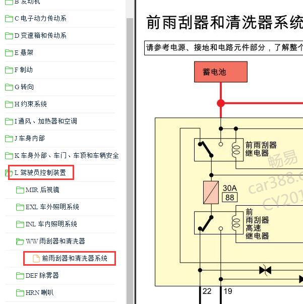 2021-2022年东风日产轩逸（Sylphy）新蓝鸟雨刮电路图