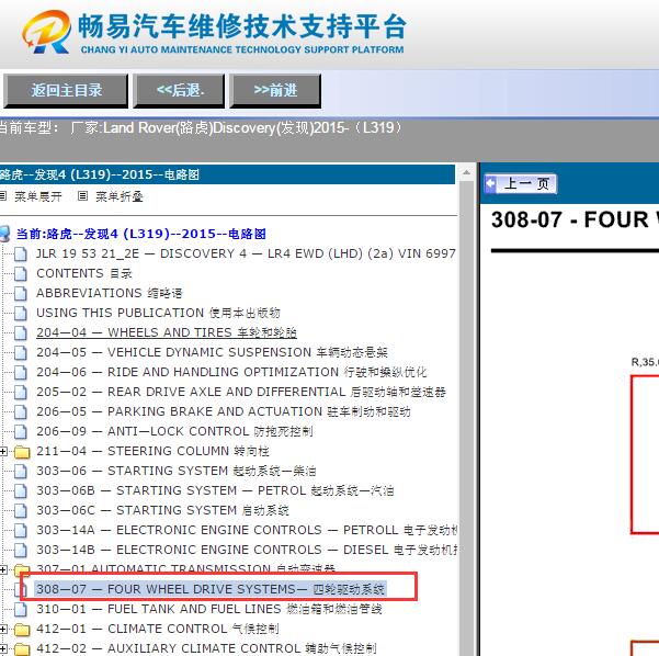 2015年路虎发现4分动箱电路图
