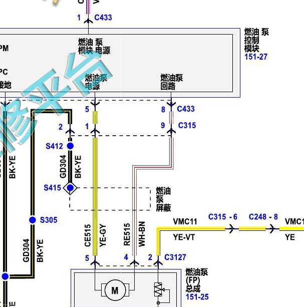 2019-2020年林肯大陆2.0 发动机油泵电路图