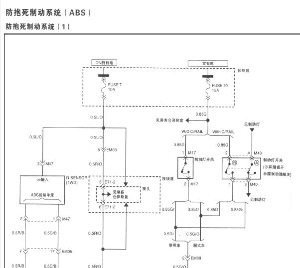 2011-2015年江淮瑞风彩旅ABS电路图