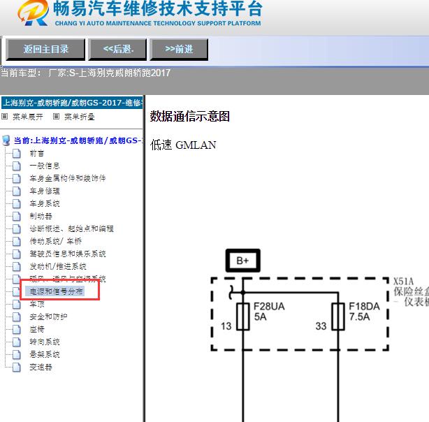 2017年上海别克-威朗轿跑车辆CAN系统电路图