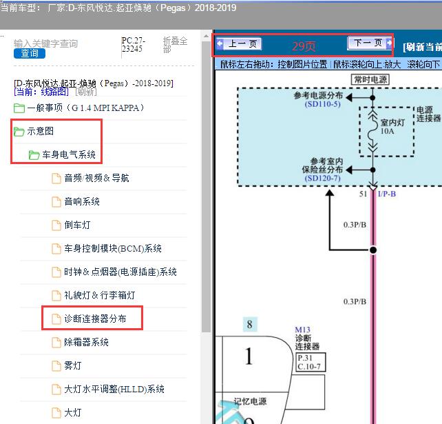 2019年东风悦达.起亚-焕驰（Pegas）OBD电源电路图