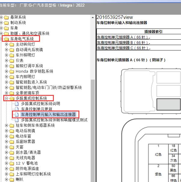 2022广汽本田型格（Integra）车身电脑端子