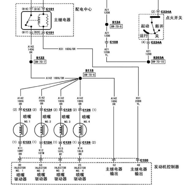 2004年北京吉普切诺基发动机电路图