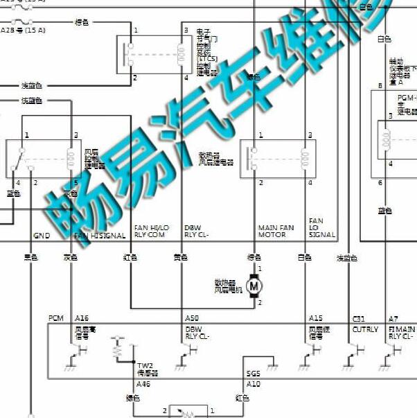 2016-2018年本田凌派发动机风扇电机电路图