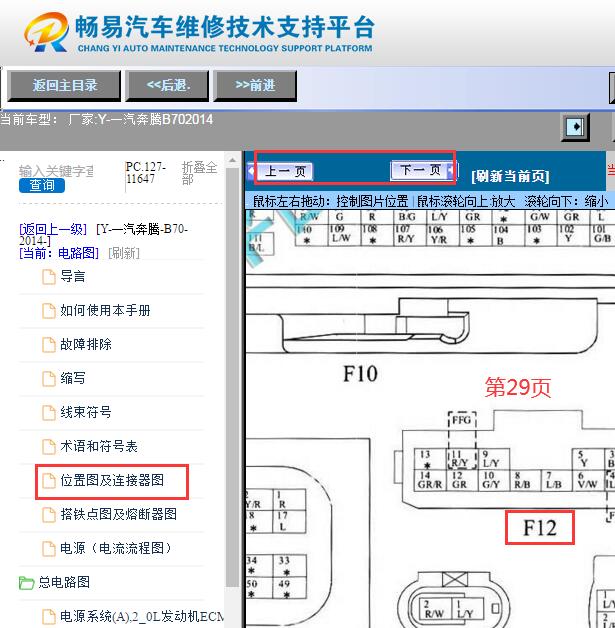 2014年奔腾B70车身电脑针脚