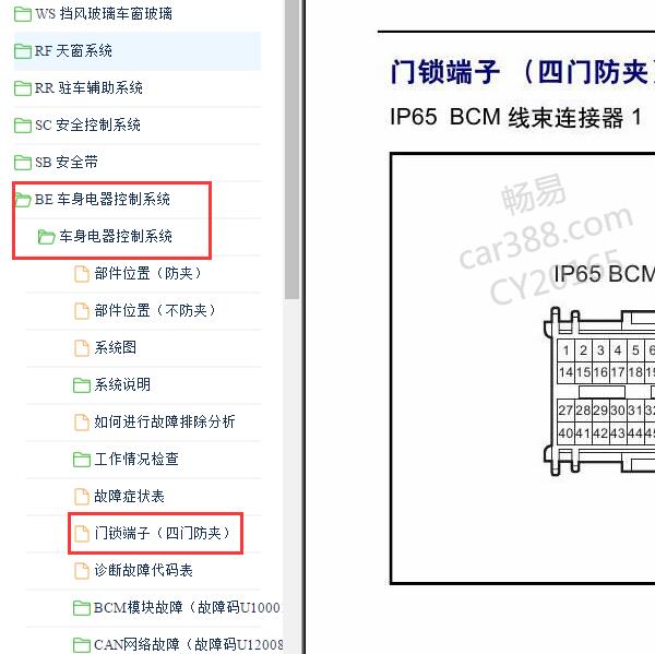2016年吉利博越BCM针脚