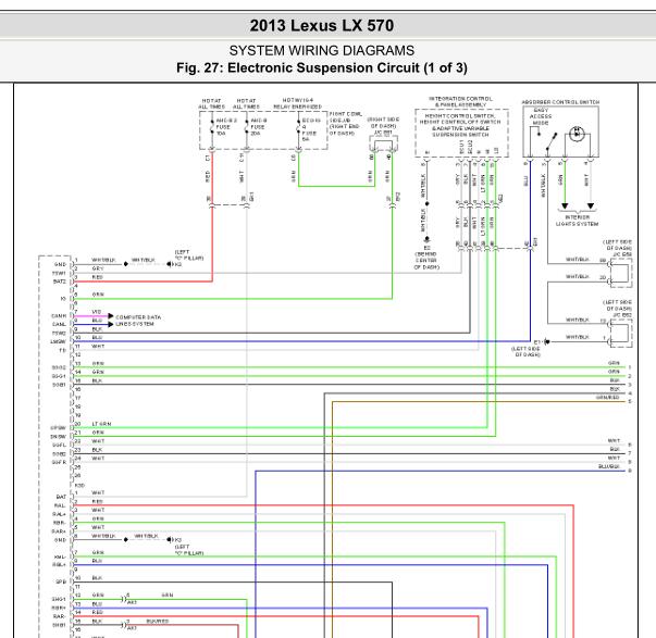 2013年雷克萨斯LX570减震系统电路图
