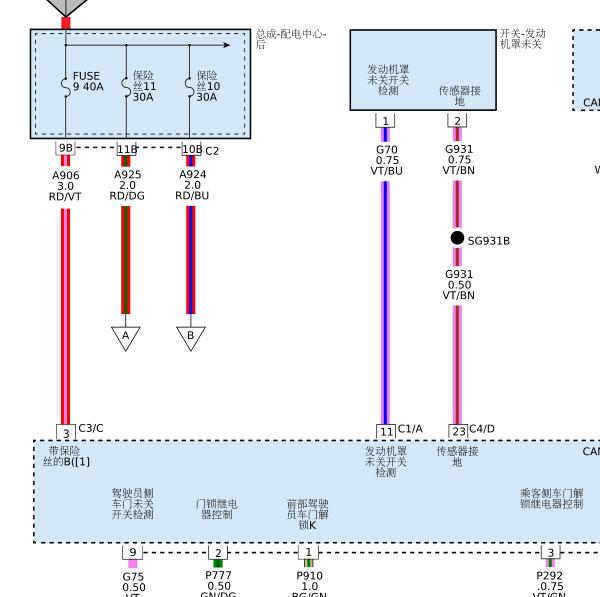 2017-2019年道奇挑战者门锁电路图