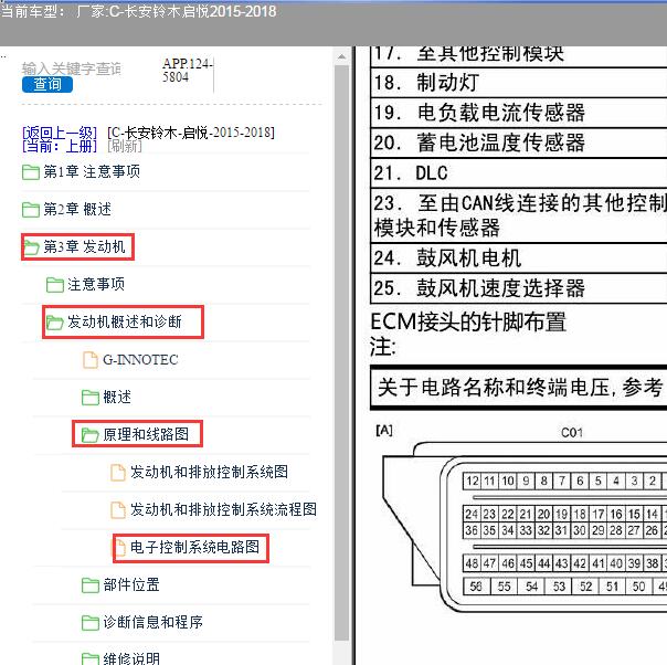 2015-2018年长安铃木启悦发动机针脚
