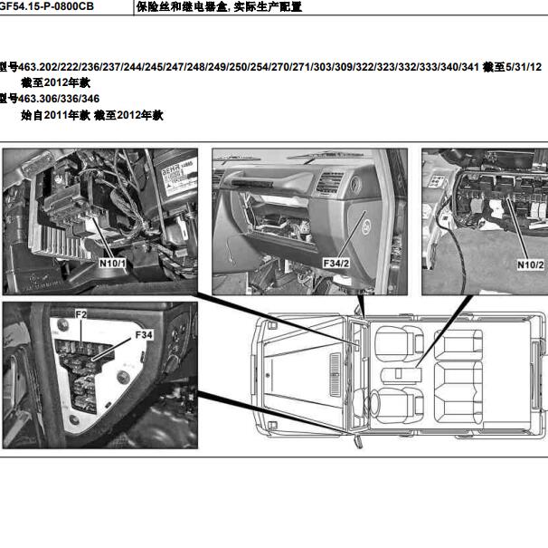 2008年奔驰G500 保险丝盒位置和图片说明