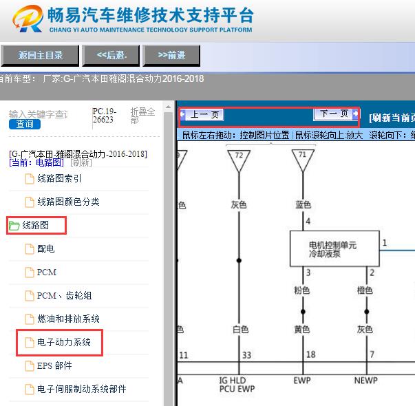 2016-2018年本田雅阁混动冷却液泵电路图