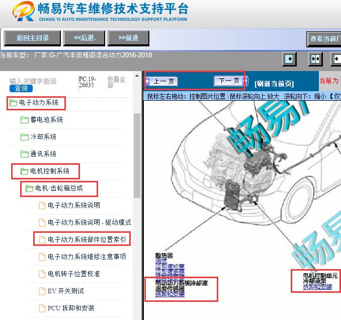 2016-2018年本田雅阁混动版冷却液泵和冷却液温度传感器位置