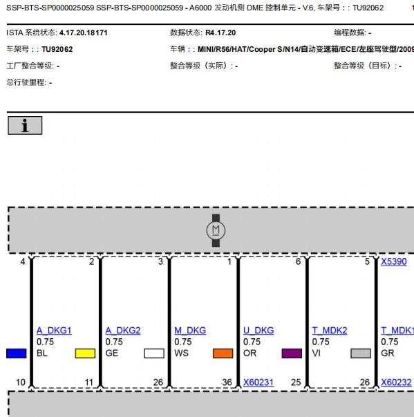 2009年宝马MINI发动机电路图及针脚定义