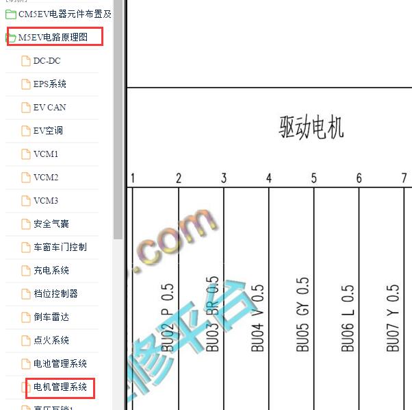 2019年东风风行菱智M5EV电机电路图