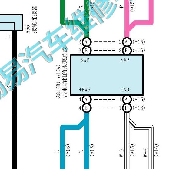 2017年雷克萨斯CT200h电动水泵电路图