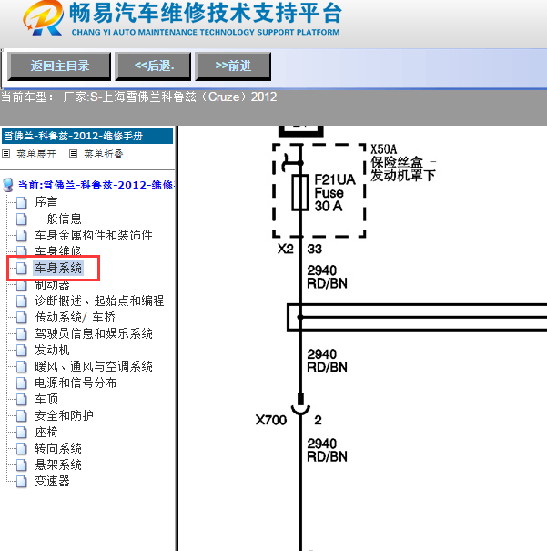 2012年上海雪佛兰-科鲁兹（Cruze）电动窗电路图