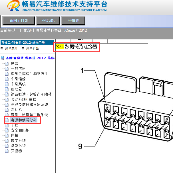 2012年上海雪佛兰-科鲁兹（Cruze）OBD诊断接口针脚图
