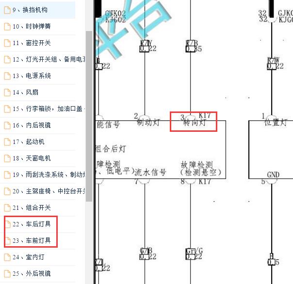 2021年比亚迪宋PLUS转向灯电路图