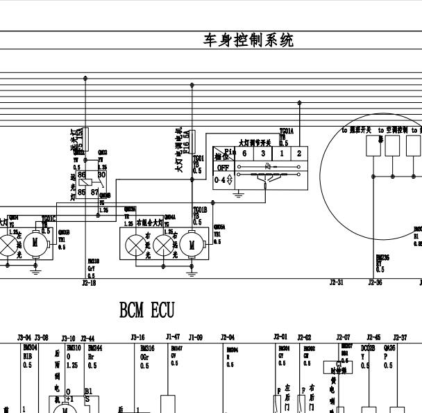 2018年东风风光580车身电路图