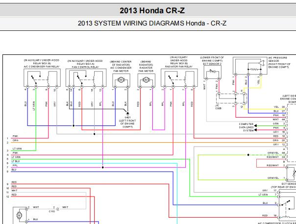 2013年本田CRZ空调电路图
