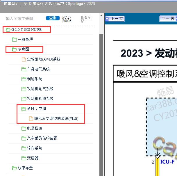 2023年东风悦达.起亚-狮跑（Sportage）空调线路图