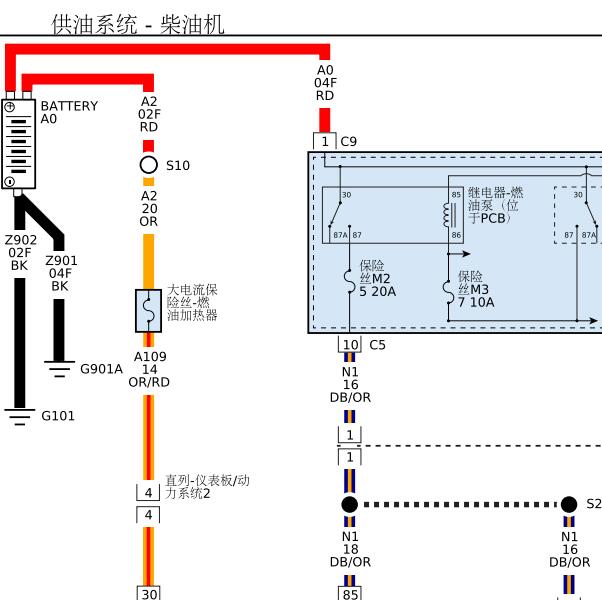 2015年吉普牧马人2.8柴油油泵继电器电路图