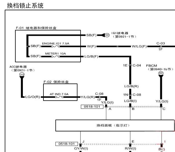 2019年马自达CX-5换挡所在和娱乐音响系统电路图