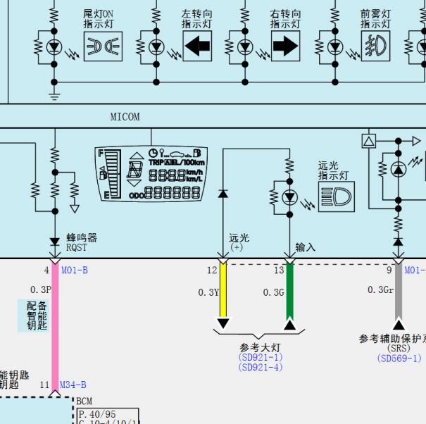 2014年现代瑞纳里程表电路图