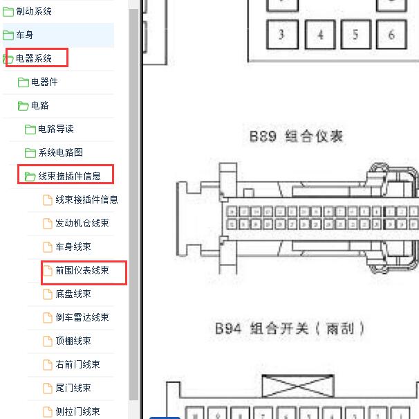2019年福田图雅诺仪表针脚图