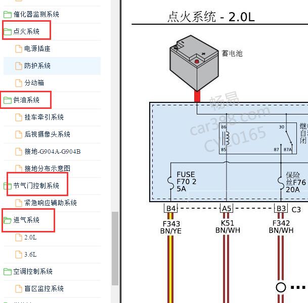 2020年吉普牧马人2.0发动机电路图