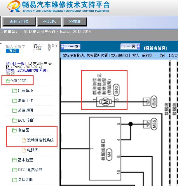 2014年日产天籁燃油油位电路图