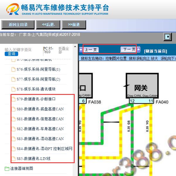2017-2018年荣威EI6网关电路图