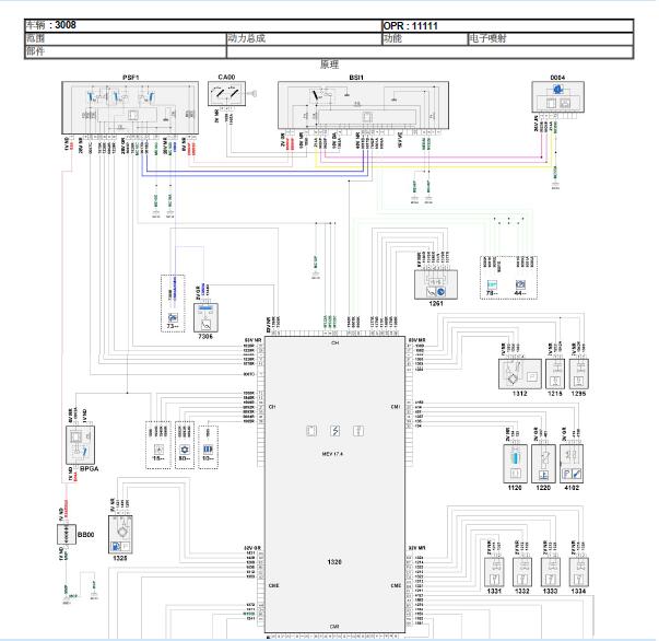 标致3008 10FJBZ发动机电路图.
