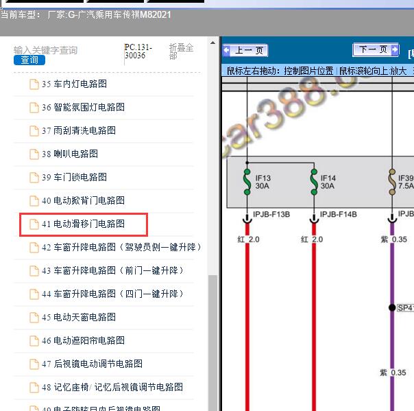 2021年广汽乘用车-传祺M8电动门电路图