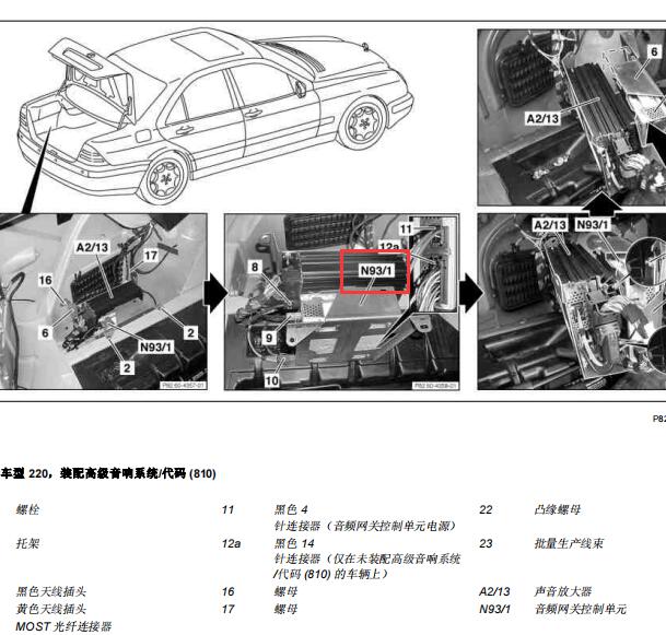 2001年奔驰S280网关位置