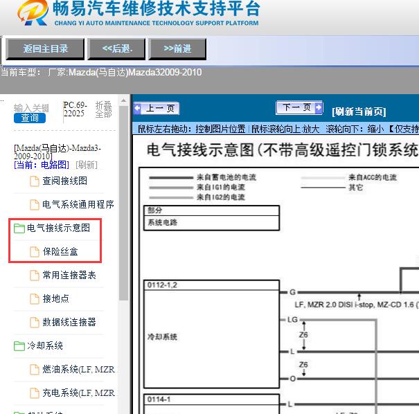 2009年马自达PBJ保险盒电路图