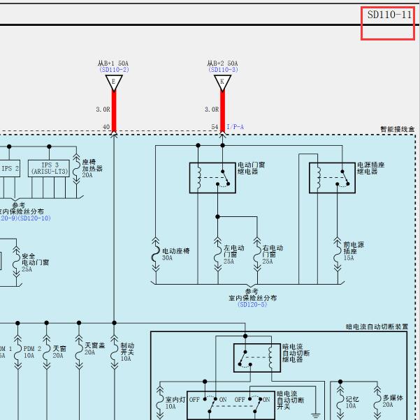 2019年现代IX25 电源电路图