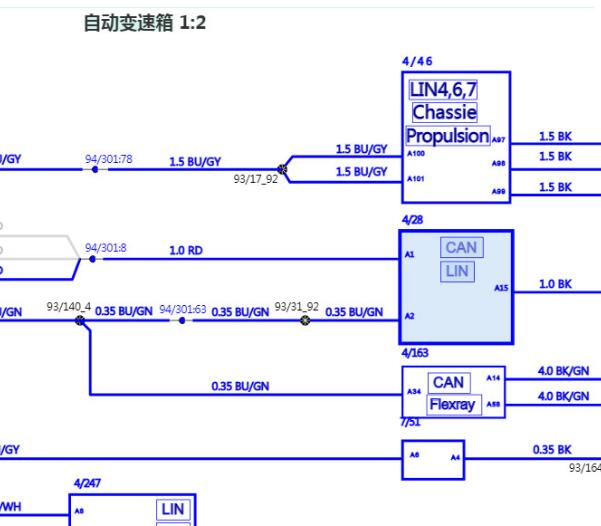 2018年沃尔沃S90变速箱电路图