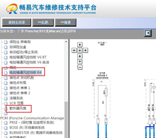 2018年保时捷MACAN水箱百叶窗电路图