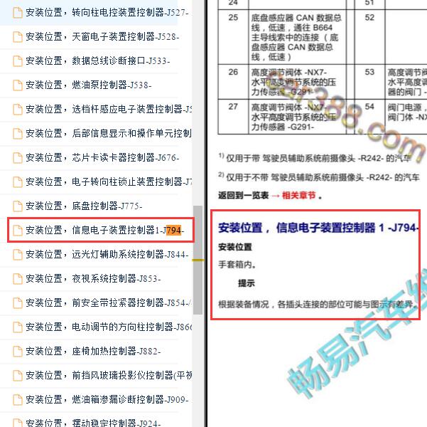 2020年奥迪Q7电子通讯信息设备1位置