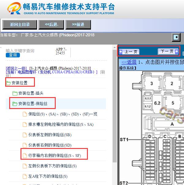 2017-2018年大众辉昂行李箱保险丝资料