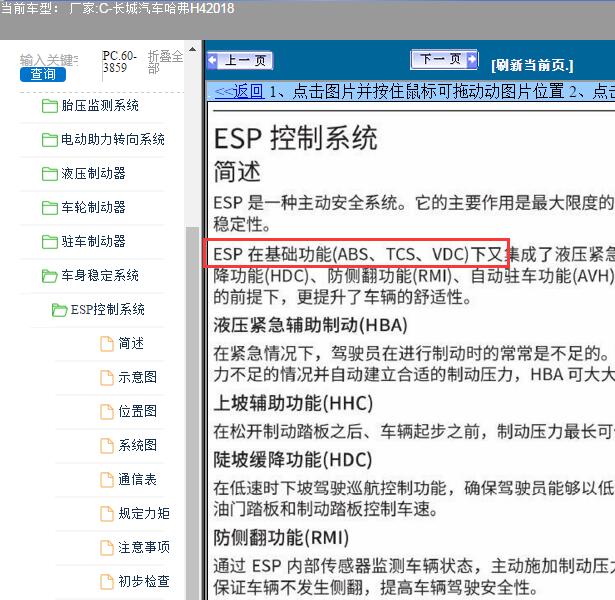 2018年长城哈弗H4 ABS说明